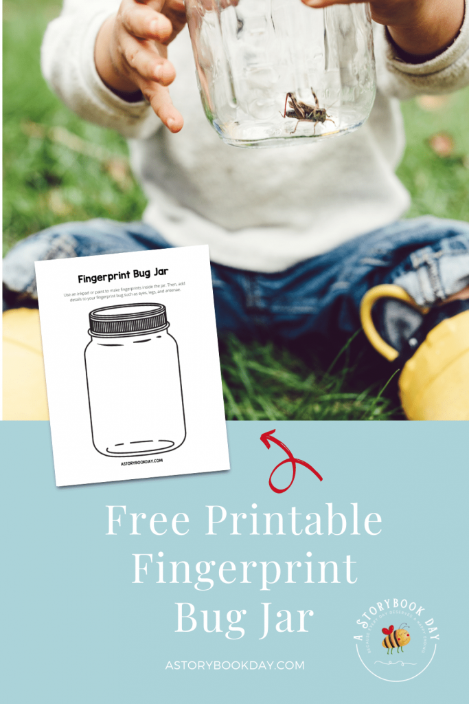 Free Printable Fingerprint Bug Jar @ aStorybookDay.com