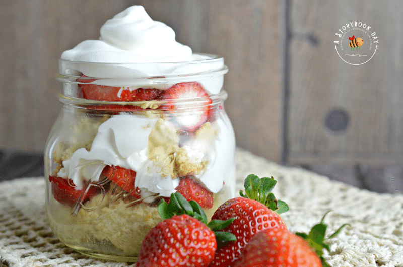 Buttermilk Strawberry Shortcake in a Jar @ aStorybookDay.com