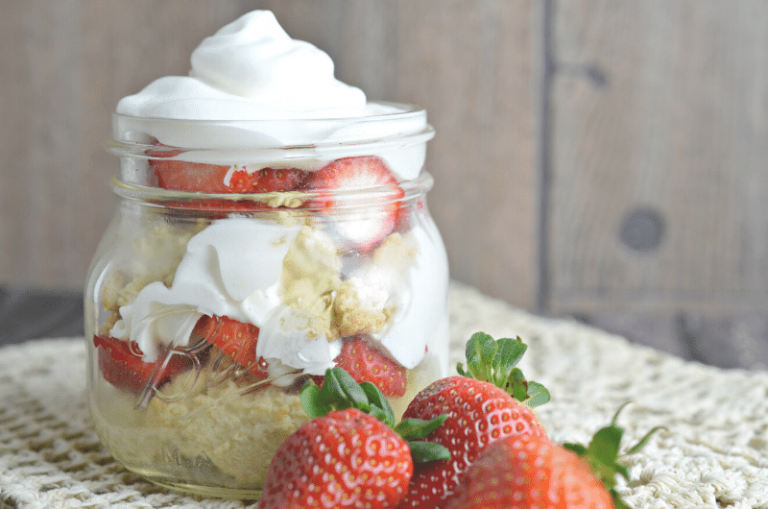Buttermilk Strawberry Shortcake in a Jar