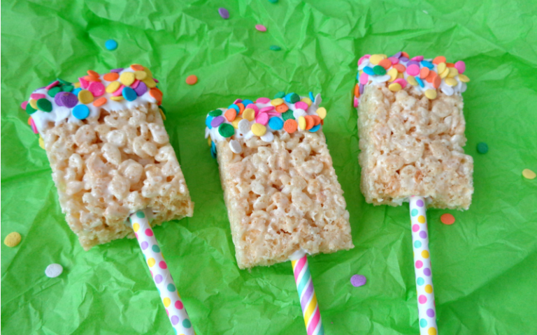 How to Make Rice Krispie Treat Pops with Sprinkles