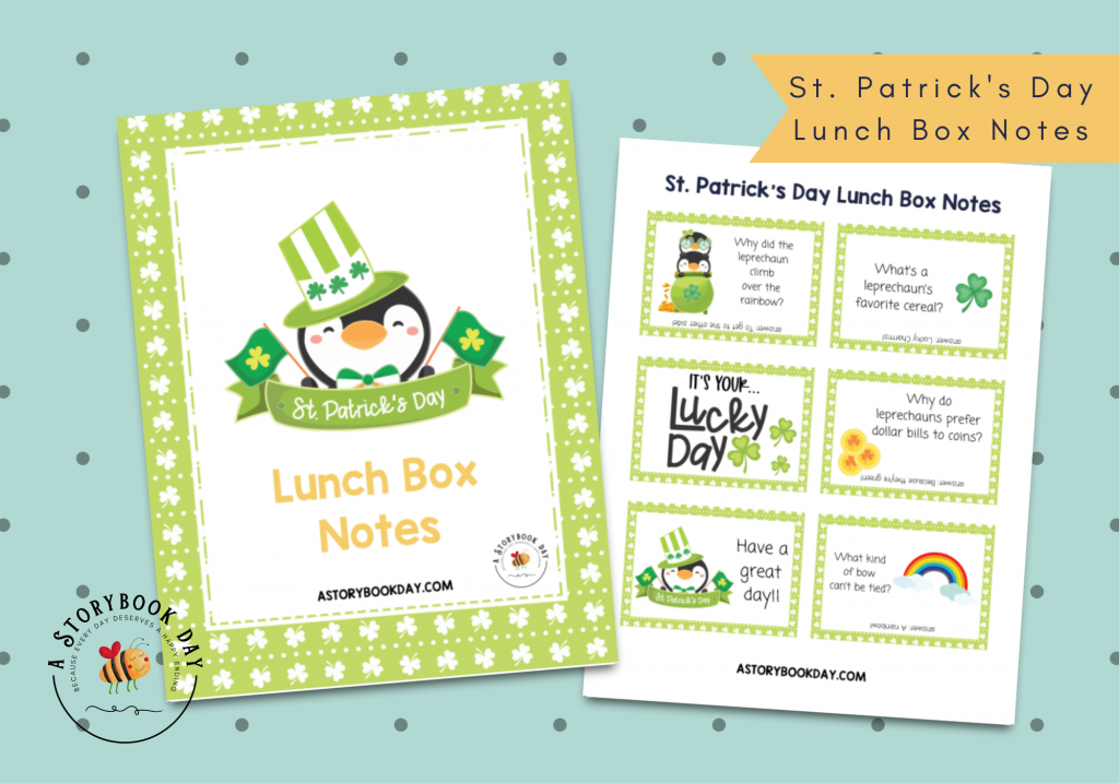 St. Patrick's Day Lunch Box Notes | Free Printable @ aStorybookDay.com