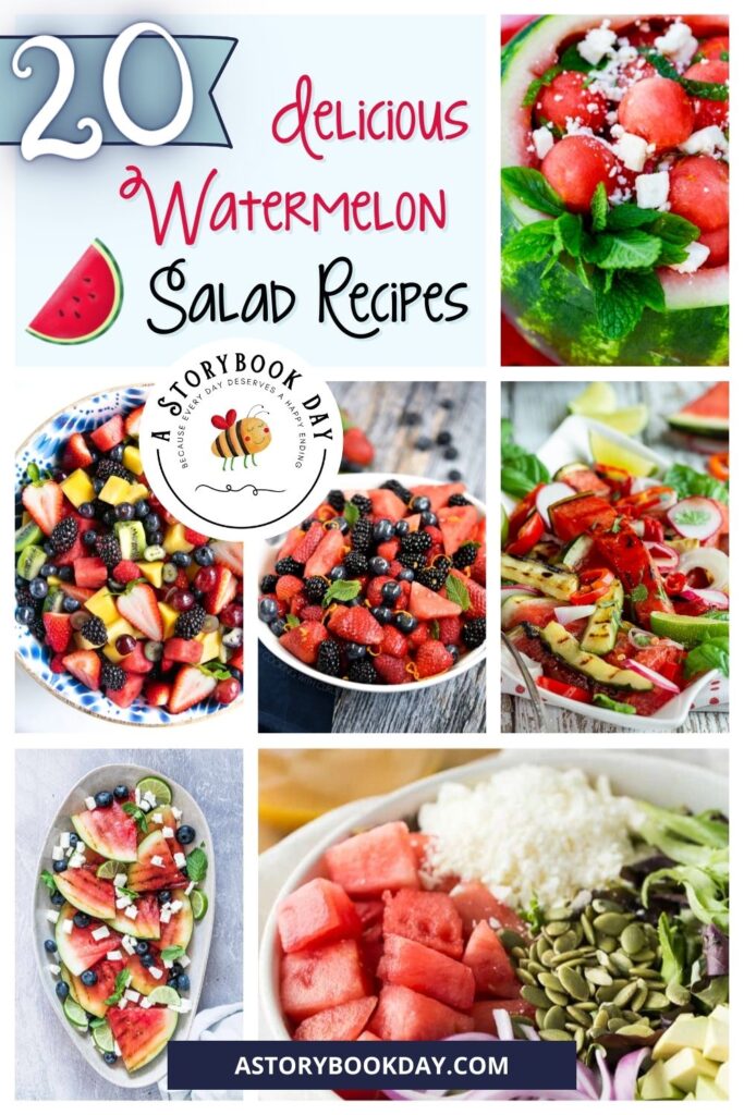 20 Watermelon Salad Recipes for Summer @ aStorybookDay.com