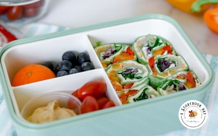 Rainbow Tortilla Pinwheels Lunch Box @ aStorybookDay.com