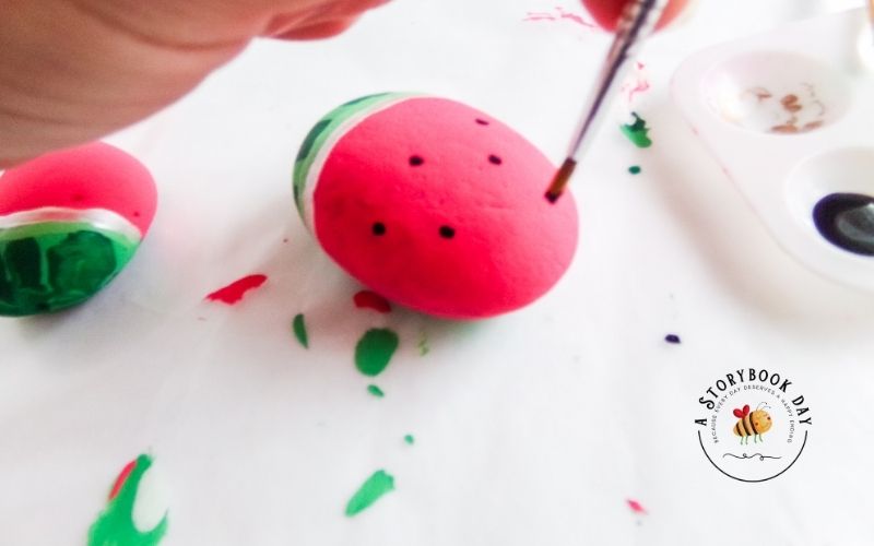 Watermelon Painted Rocks - A Fun Summer Craft for Kids! @ aStorybookDay.com