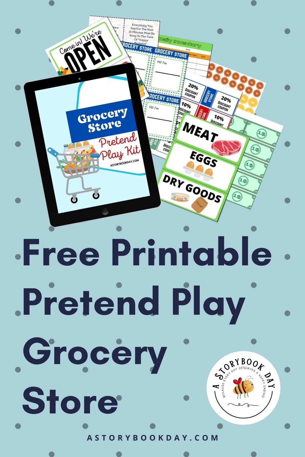 Free Pretend Play Grocery Store Printables - A Storybook Day