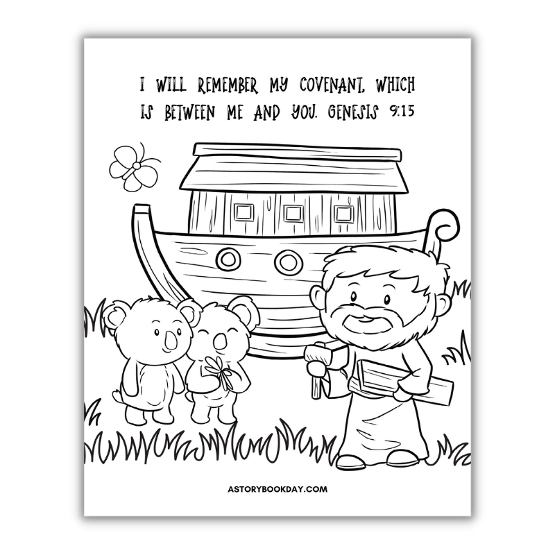 Noah's Ark Coloring Pages for Kids @ AStorybookDay.com