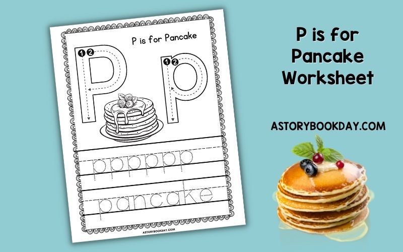 Free Printable P is for Pancake Handwriting Practice Worksheet