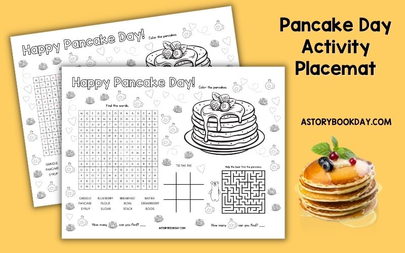 Pancake Day Fun Free Printable Activity Placemat for Kids