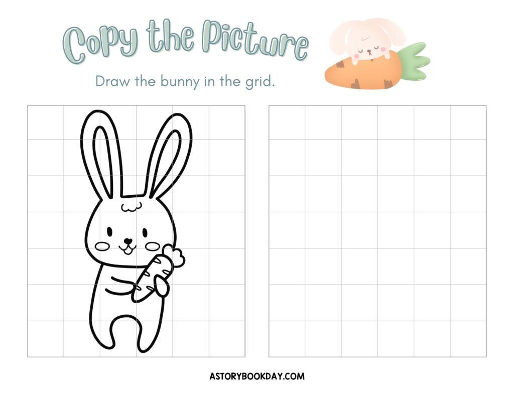 Copy the Picture and Draw the Easter Bunny @ AStorybookDay.com