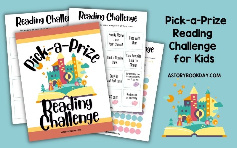 Free Printable Pick-a-Prize Reading Challenge for Kids @ AStorybookDay.com