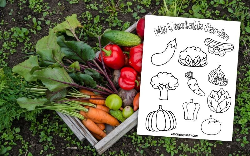 Free Printable Vegetable Coloring Page @ AStorybookDay.com