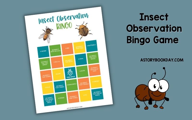 A Fun Printable Insect Observation Bingo Game for Kids @ AStorybookDay.com