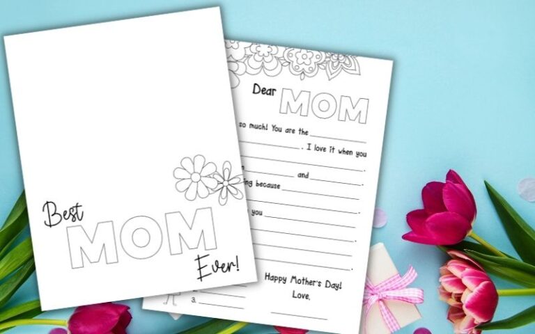 A Special Mother’s Day Card and Letter for Kids to Color