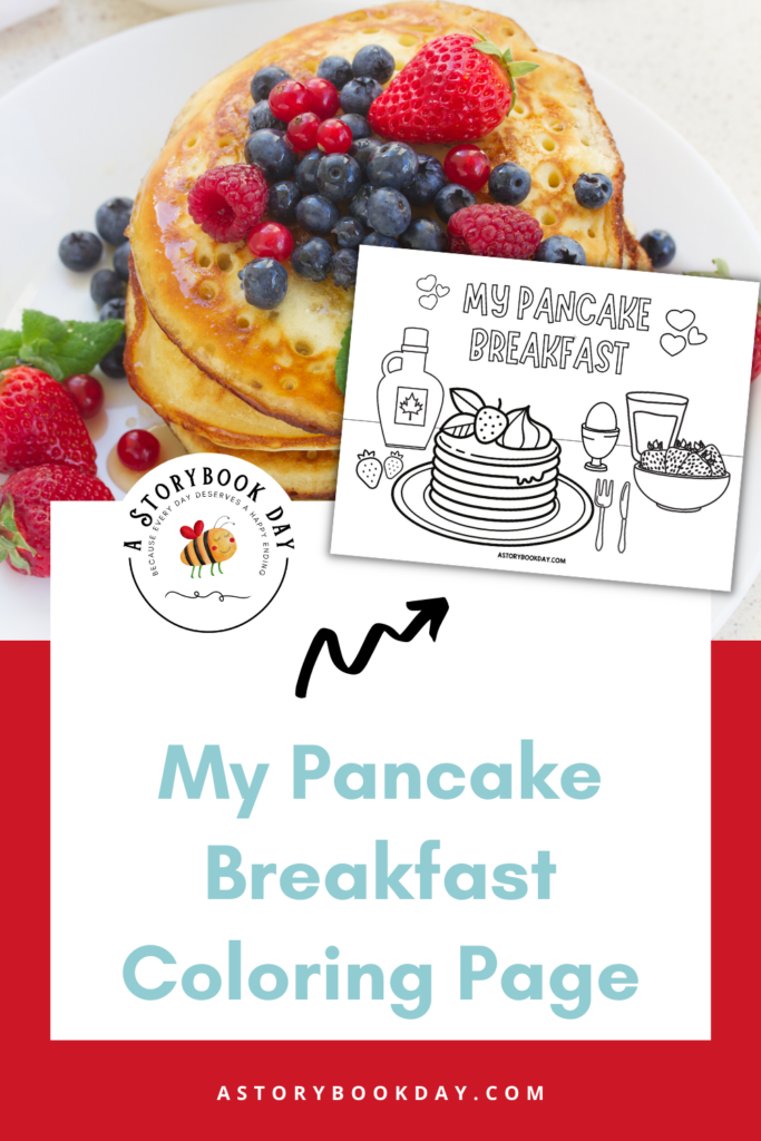 My Pancake Breakfast Coloring Page @ AStorybookDay.com