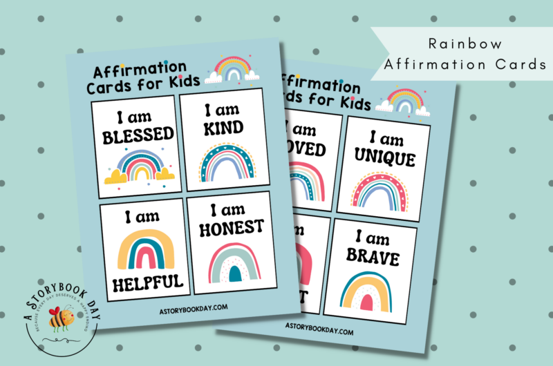 Rainbow Affirmation Cards for Kids @ AStorybookDay.com