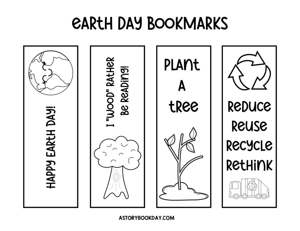 Earth Day Bookmarks for Kids @ AStorybookDay.com
