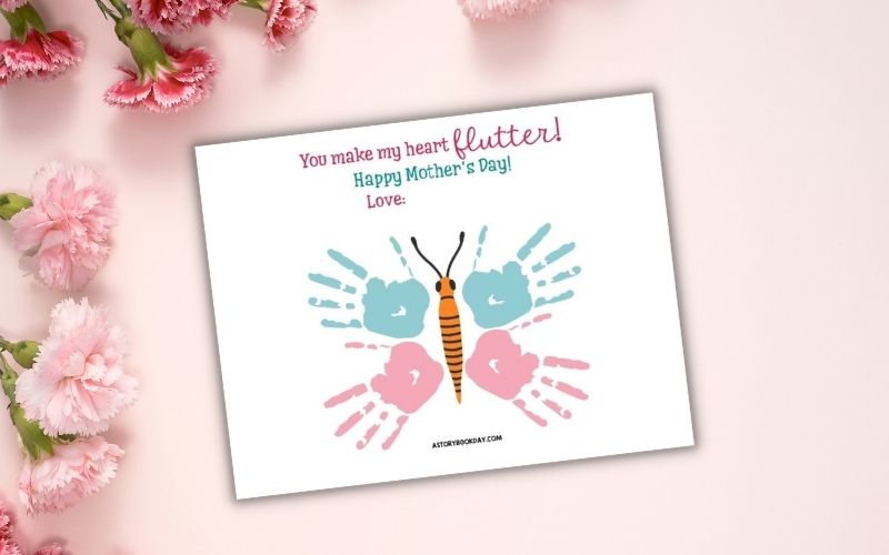 Butterfly Handprint Art Prompt for Mother's Day @ AStorybookDay.com