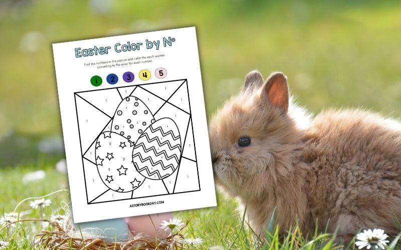Easter Eggs Color By Number Activity Sheet @ AStorybookDay.com
