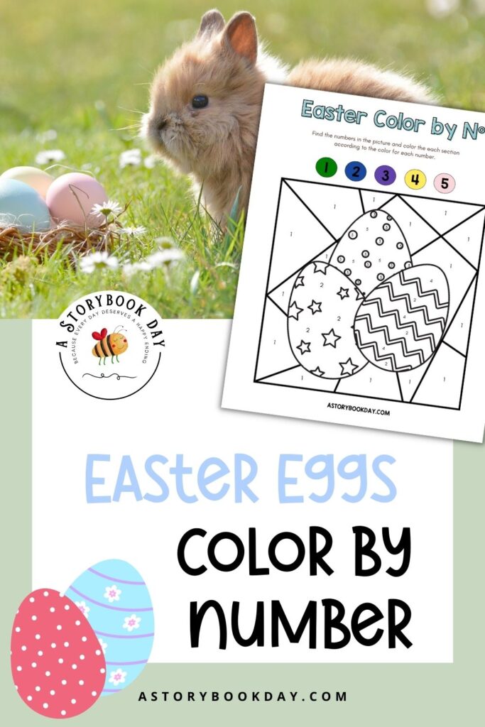 Easter Eggs Color By Number Activity Sheet @ AStorybookDay.com