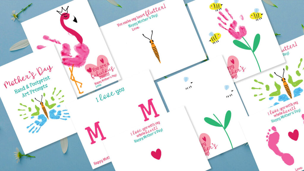 Mother's Day Handprint Art Prompts @ AStorybookDay.com