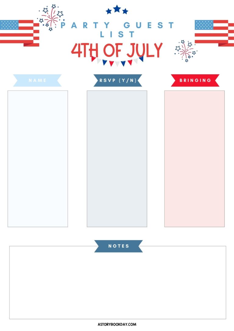 4th of July Party Planner: Free Printable - A Storybook Day