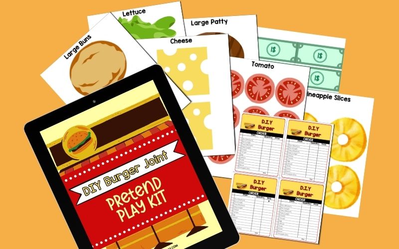 DIY Burger Joint Printables for Pretend Play @ AStorybookDay.com