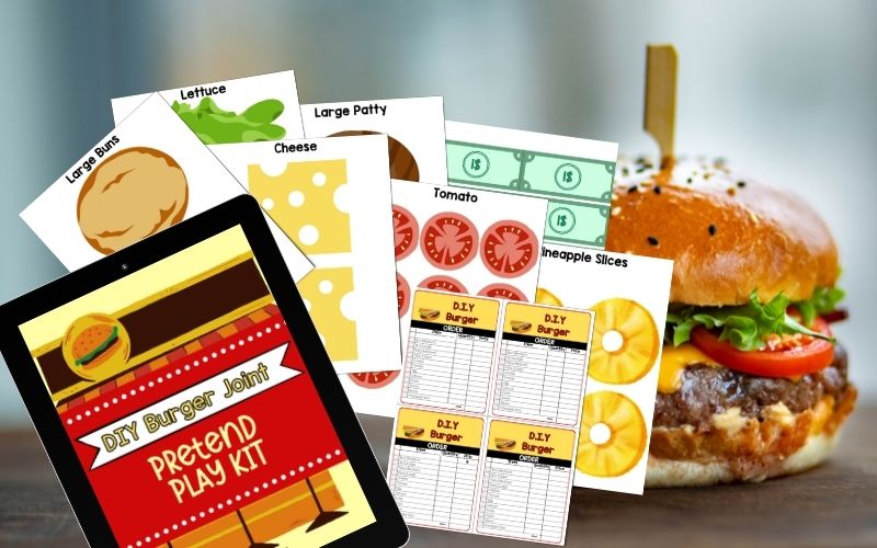 DIY Burger Joint Printables for Pretend Play @ AStorybookDay.com