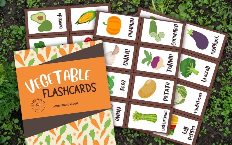 Free Printable Vegetable Flashcards @ AStorybookDay.com