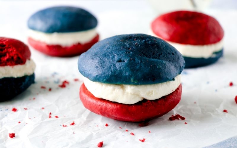 4th of July Whoopie Pies: Red, White, and Blue Whoopie Pies
