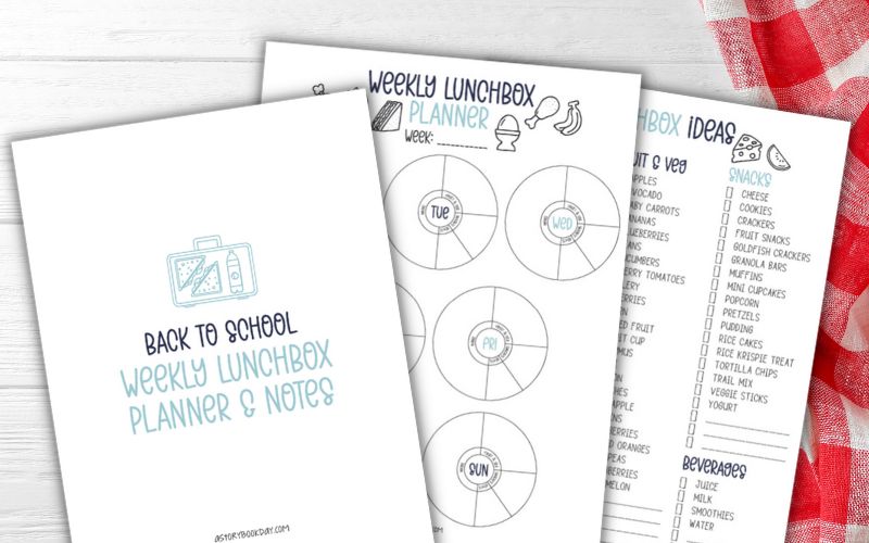Back to School Lunch Box Planner @ AStorybookDay.com