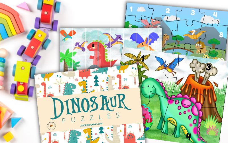 Printable Dinosaur Puzzles @ AStorybookDay.com