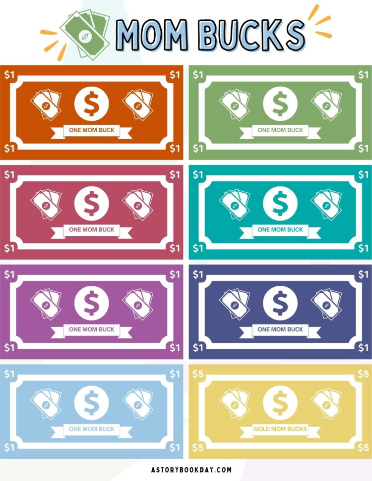 Printable Mom Bucks and Reward Chart: Reward System for Kids