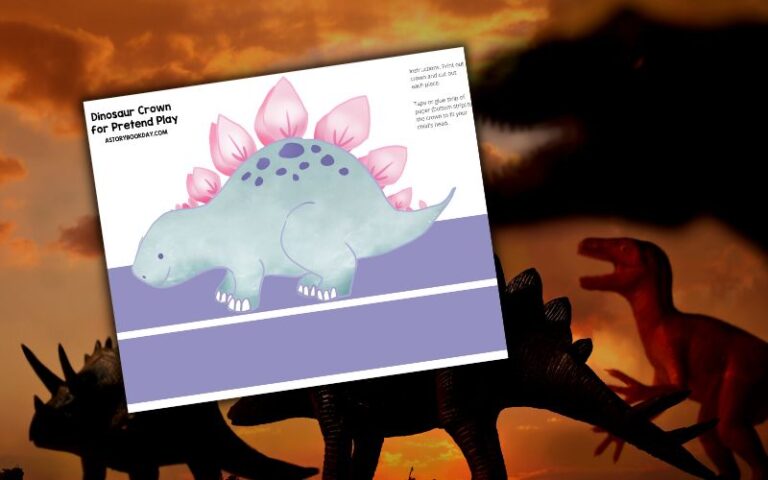 Free Printable Dinosaur Crown Headband for Girls - A Storybook Day