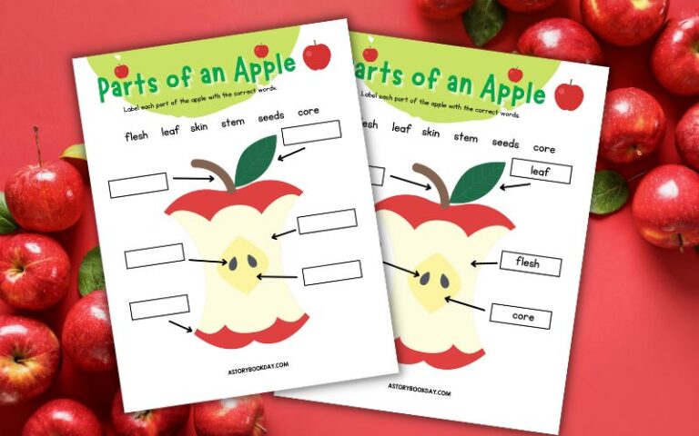 Free Printable Parts of an Apple Worksheet for Kids