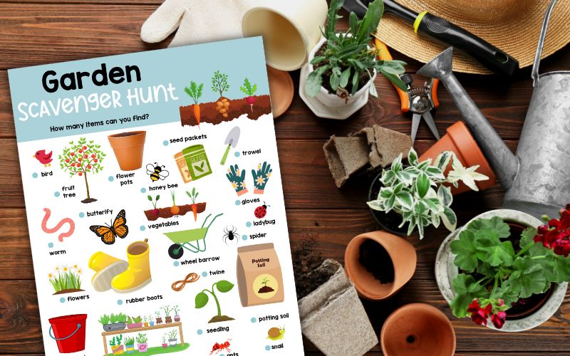 Free Printable Garden Scavenger Hunt for Kids @ AStorybookDay.com