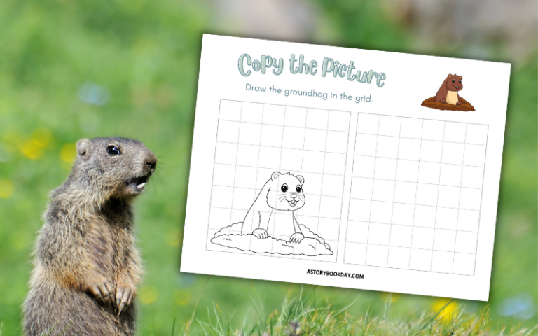 Free Printable: Copy the Picture and Draw the Groundhog for Kids
