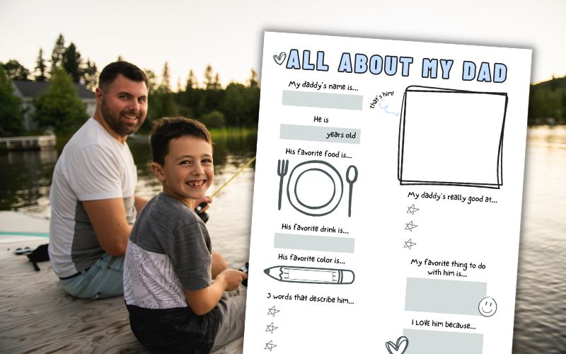 Free All About My Dad Printable Worksheet