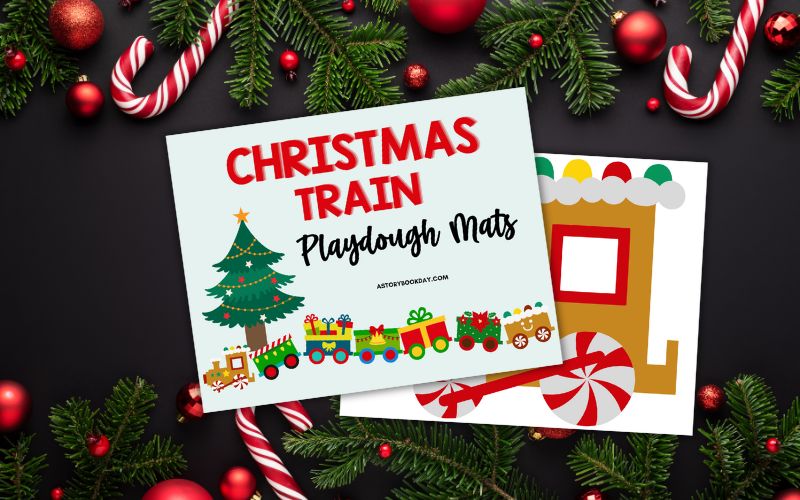 Christmas Train Play Dough Mats @ AStorybookDay.com