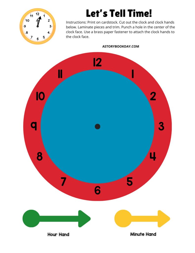 Make Your Own Clock Printable @ AStorybookDay.com