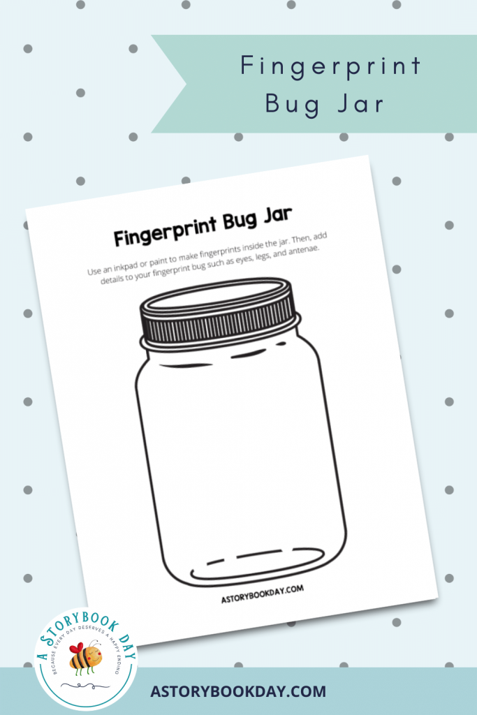 Free Printable Fingerprint Bug Jar @ aStorybookDay.com